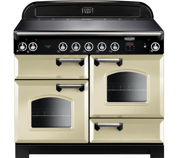 Rangemaster Classic 110 cm Electric Induction Range Cooker - Cream & Chrome, Cream