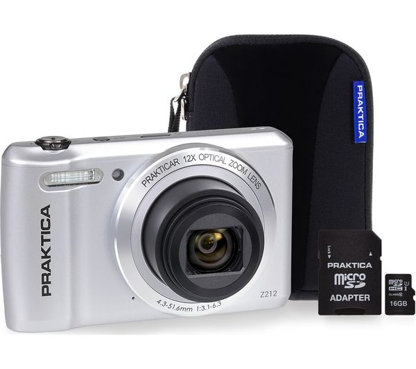 PRAKTICA Luxmedia Z212-S Compact Camera & Accessories Bundle - Silver, Silver