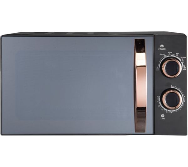 RUSSELL HOBBS RHM1727RG Compact Solo Microwave - Black & Rose Gold, Black