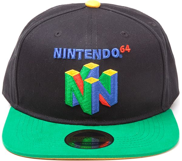 NINTENDO N64 Logo Snapback Hat - Black & Green, Black