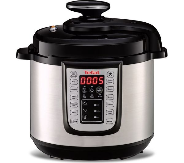 TEFAL CY505E40 All-in-One Pressure Cooker - Stainless Steel & Black, Stainless Steel