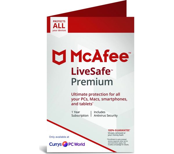 MCAFEE LiveSafe Premium 2019 - 1 year for unlimited devices