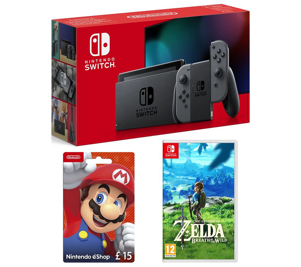 NINTENDO Switch, The Legend of Zelda: Breath of the Wild & eShop £15 Gift Card Bundle