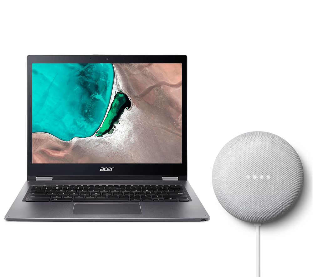 ACER Spin CP713 13.5" 2 in 1 Chromebook & Nest Mini (2nd Gen) Bundle, Silver