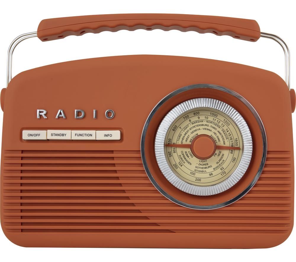 AKAI Vintage A60010VDABBO Portable DAB Radio - Burnt Orange, Orange