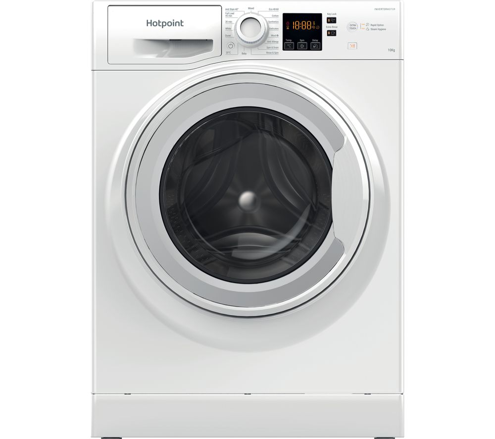 HOTPOINT Coreu0026tradeNSWM 1043C W UK N 10 kg 1400 Spin Washing Machine  White, White