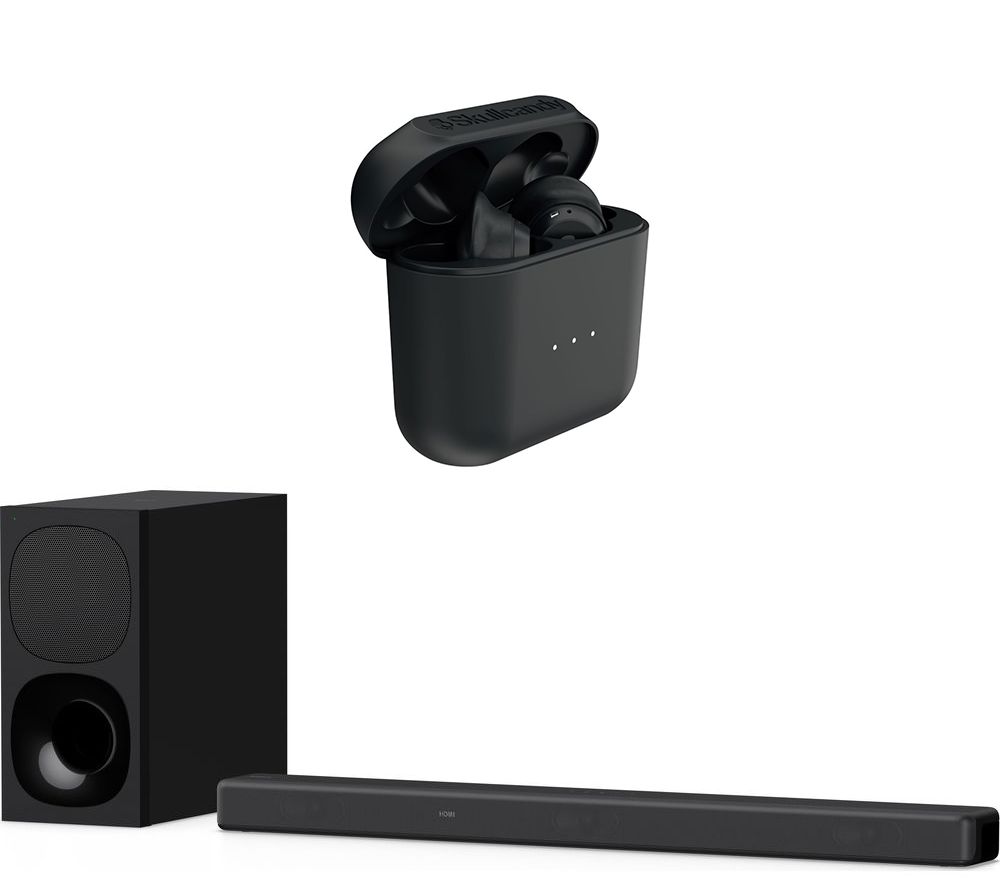 SKULLCANDY Indy Wireless Bluetooth Earphones & Sony HT-G700 3.1 Wireless Sound Bar Bundle