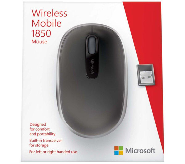 MICROSOFT Wireless Mobile Mouse 1850  Black, Black
