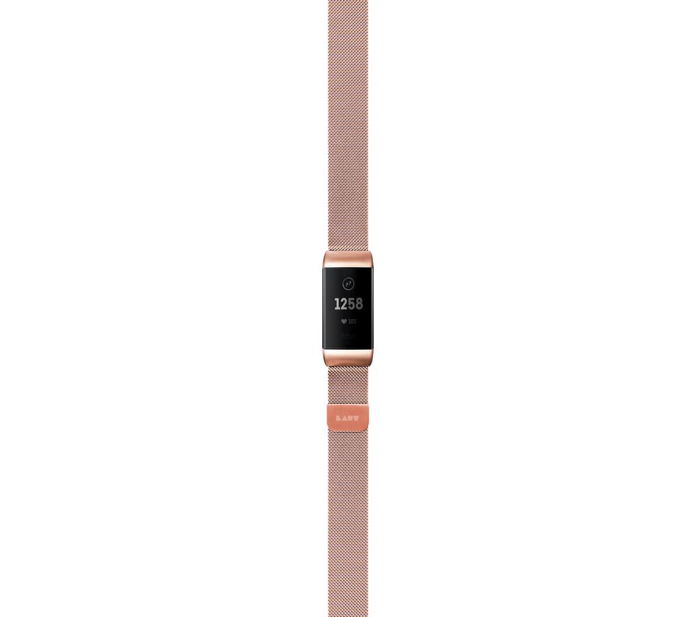 LAUT Fitbit Charge 3 Steel Loop Strap - Rose Gold, Small, Gold