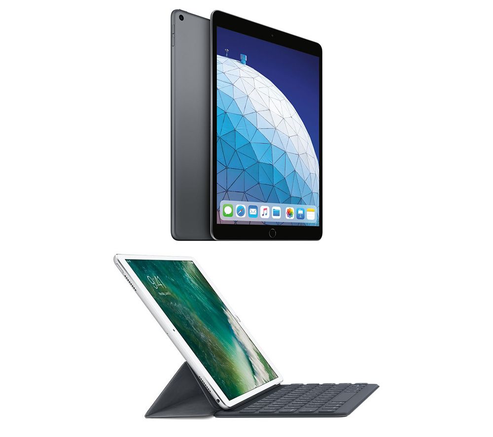 APPLE 10.5" iPad Air (2019) & Smart Keyboard Folio Case Bundle - 256 GB, Space Grey, Grey