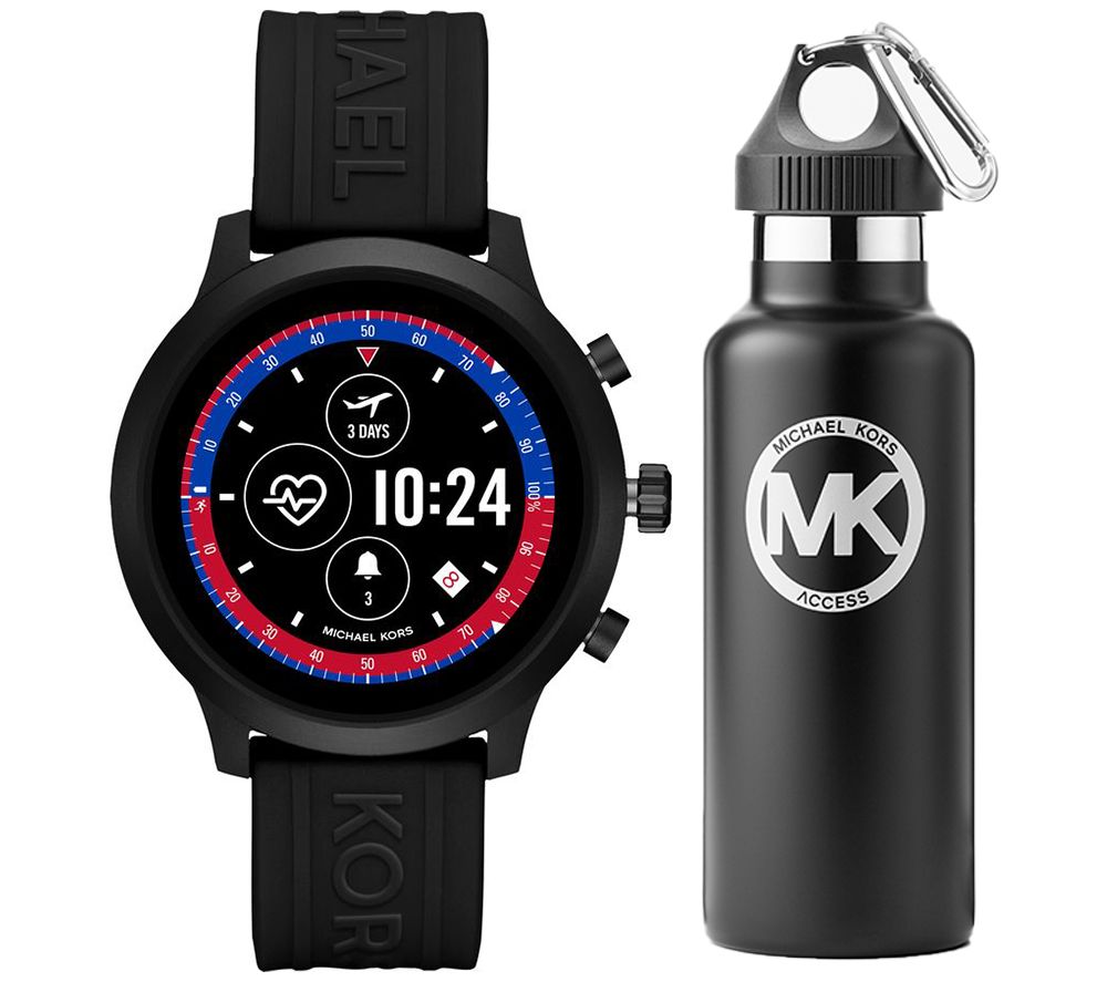 MICHAEL KORS Access MKGO MKT5072 Smartwatch & Water Bottle Bundle - Black, Black