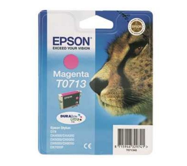 EPSON Cheetah T0713 Magenta Ink Cartridge, Magenta