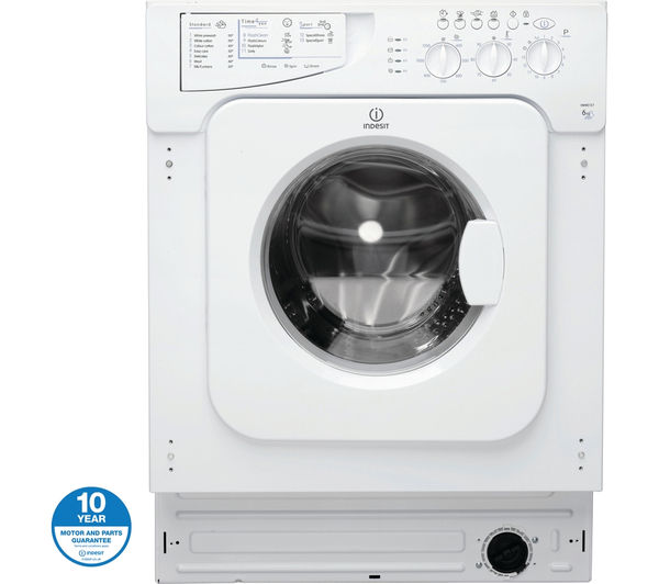 INDESIT IWME127 Integrated Washing Machine - White, White