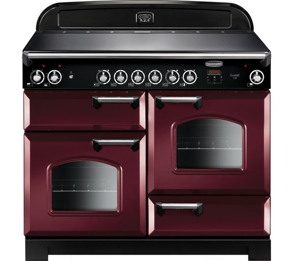 Rangemaster Classic CLA110ECCY/C Electric Ceramic Range Cooker - Cranberry & Chrome, Cranberry