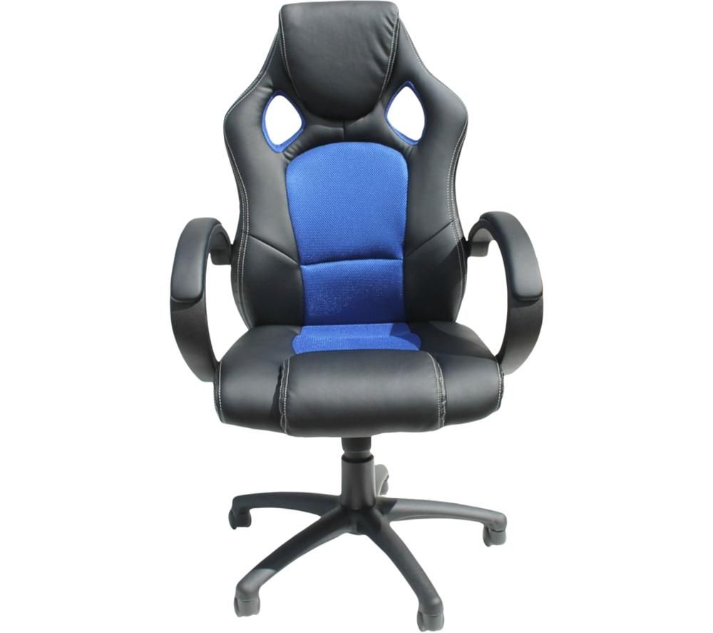 ALPHASON Daytona Faux-Leather Tilting Executive Chair - Black & Blue, Black
