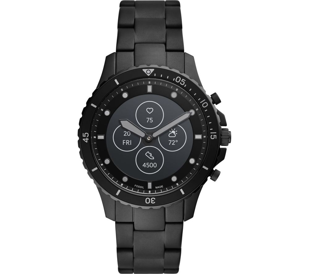 FOSSIL FB-01 Hybrid HR FTW7017 Smartwatch - Black, Stainless Steel Strap, Stainless Steel