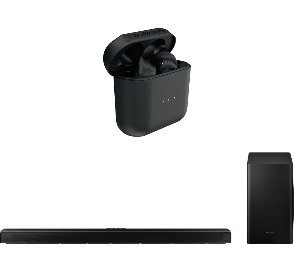 SKULLCANDY Indy Wireless Bluetooth Earphones & Samsung Q60T/XU 5.1 Wireless Sound Bar Bundle