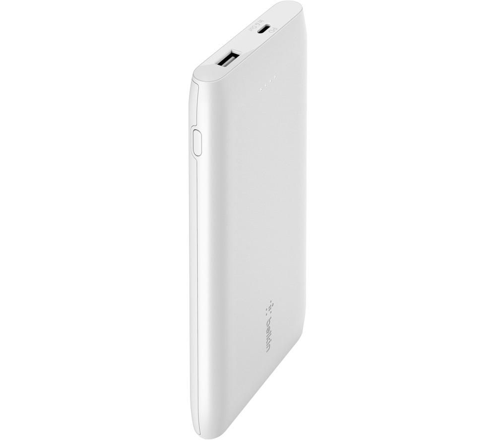 BELKIN 10000 mAh Portable Power Bank with 18 W USB-C Fast Charge - White, White