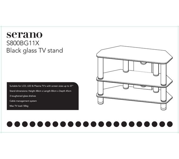 LOGIK S800BG11 TV Stand, Black