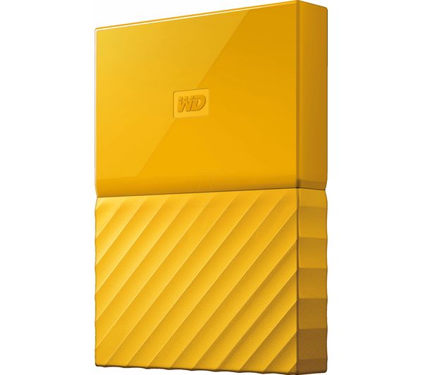 WD My Passport Portable Hard Drive - 1 TB, Yellow, Yellow
