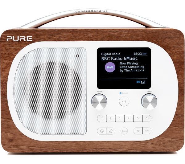 PURE Evoke H4 Portable DAB/FM Bluetooth Clock Radio - Walnut