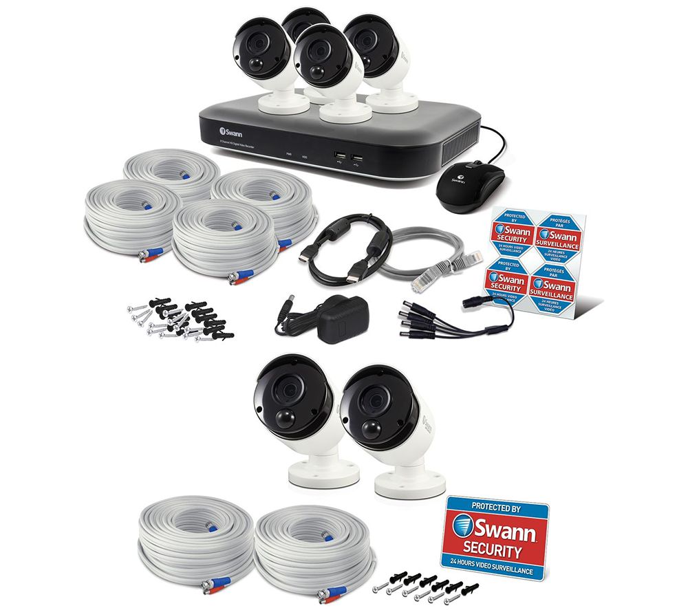 SWANN SWDVK-849804-UK 8-Channel 5 MP Smart Security System & PRO-5MPMSBPK2-UK Bullet IR CCTV Cameras Bundle