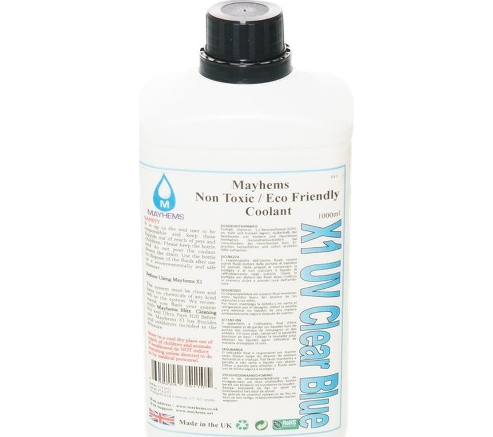 MAYHEMS X1 Premixed Liquid Coolant - UV Clear Blue, Blue,Clear