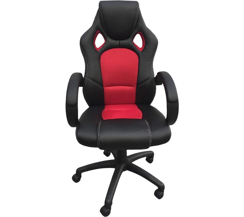 ALPHASON Daytona Faux-Leather Tilting Executive Chair - Black & Red, Black
