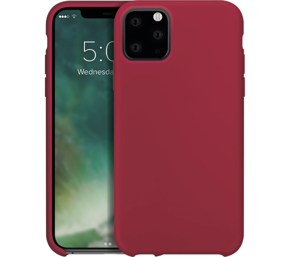 XQISIT iPhone 11 Pro Max Silicone Case - Red, Red