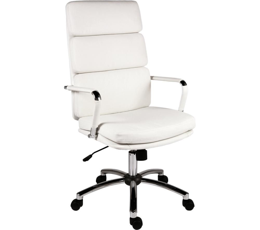 TEKNIK Deco 1097WH  Faux-Leather Tilting Executive Chair - White, White