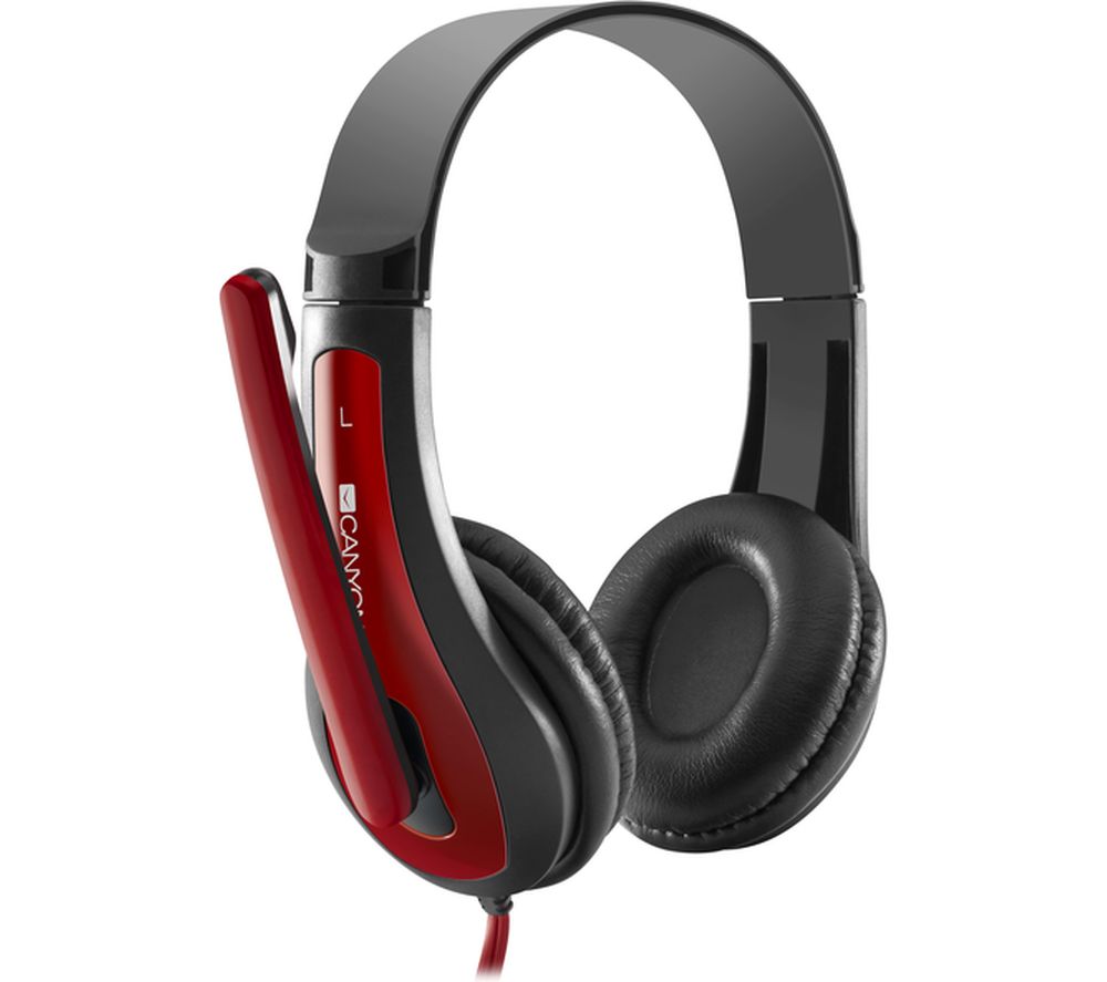 CANYON CNS-CHSC1BR Headset - Black & Red, Black,Red