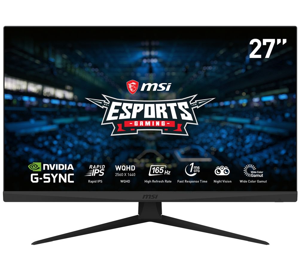 MSI Optix G273QF Quad HD 27" IPS LCD Gaming Monitor - Black, Black