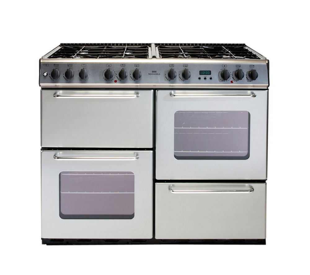 NEW WORLD 100GT Gas Range Cooker - Silver, Silver