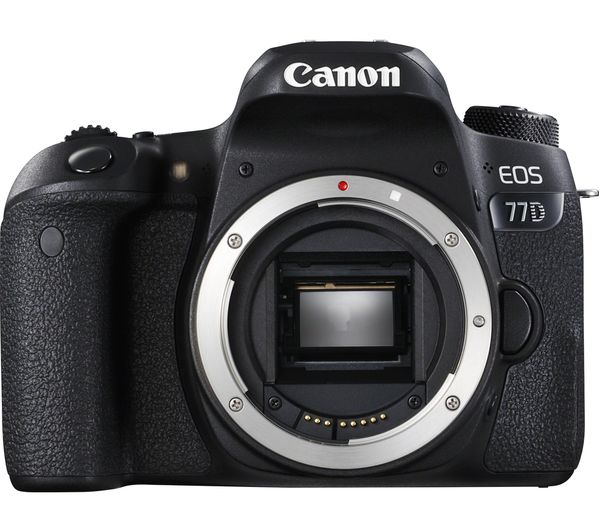 Canon EOS 77D DSLR Camera - Black, Body Only, Black