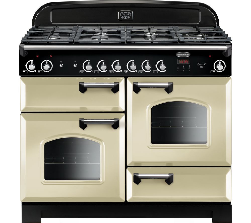 RANGEMASTER Classic 110 cm Gas Range Cooker - Cream & Chrome, Cream