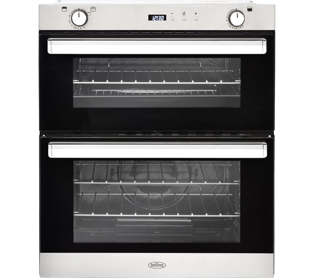 BELLING BI702G Gas Built-under Double Oven - Stainless Steel, Stainless Steel