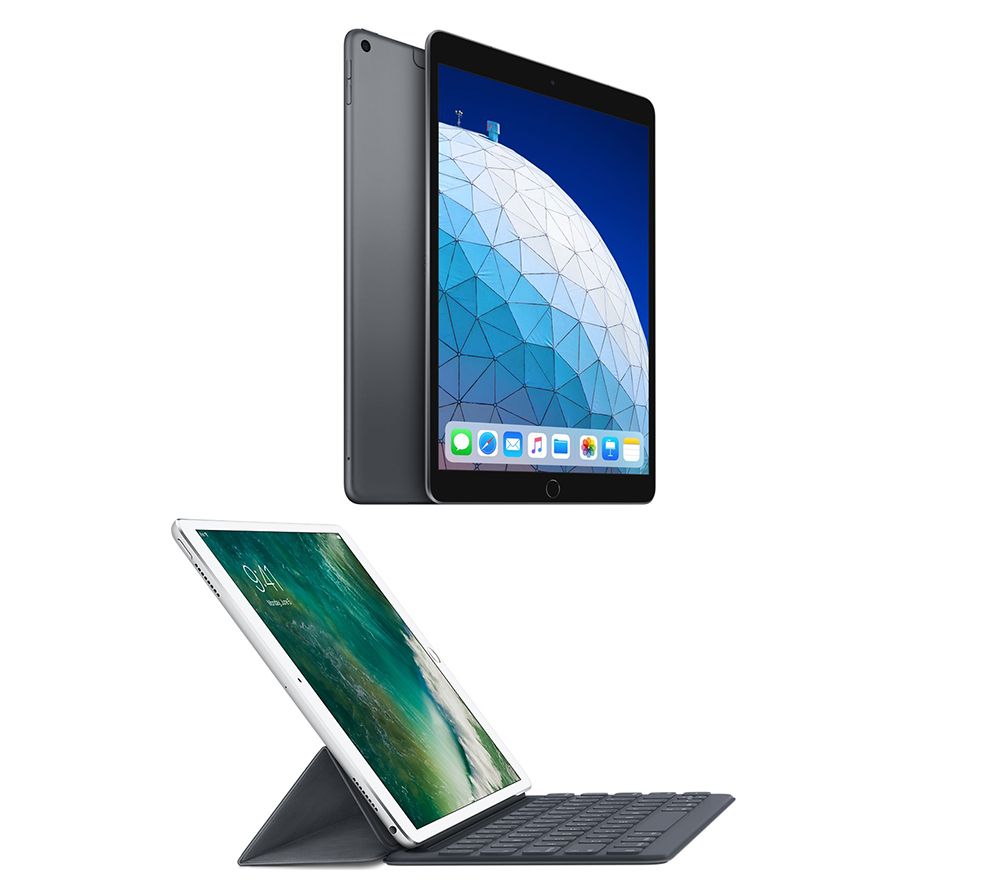 10.5" iPad Air Cellular 64 GB Space Grey & 10.5" iPad Smart Keyboard Folio Case Bundle, Grey
