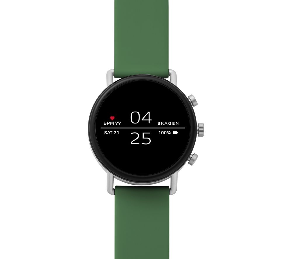 SKAGEN Falster 2 Smartwatch - Green, Silicone Strap, Green