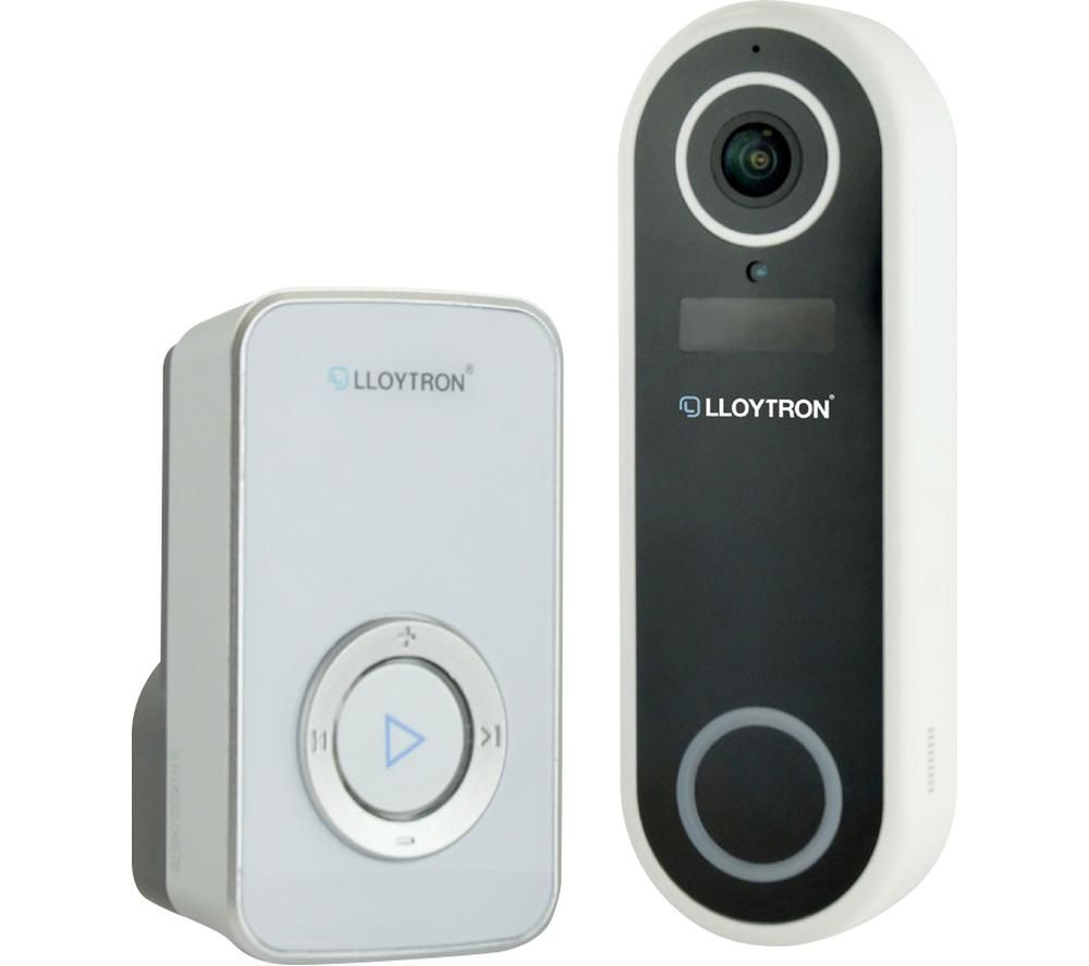 LLOYTRON M6Pro Slimline Video Doorbell & Chime - Black & Grey, Silver/Grey,Black