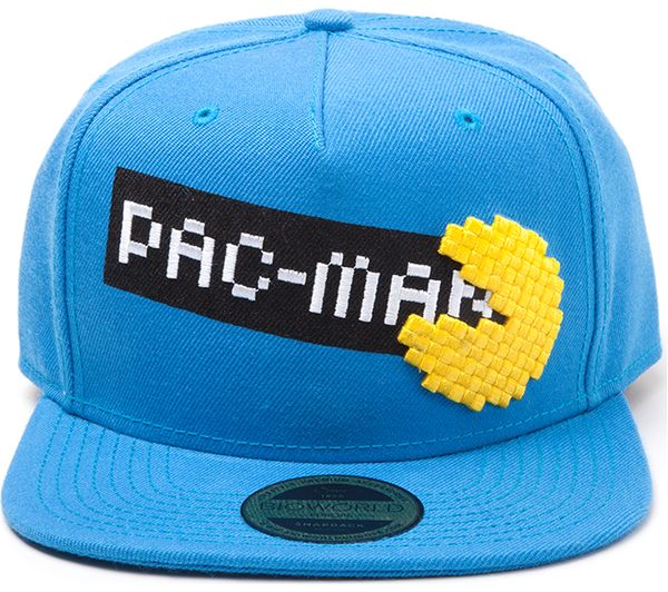 PAC MAN Pixel Logo Snapback Cap - Blue, Blue