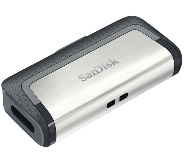 SANDISK Ultra USB Type-C & USB 3.1 Dual Memory Stick - 64 GB, Silver, Silver