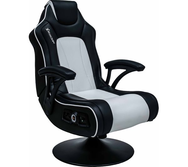 X ROCKER Torque 2.1 Wireless Gaming Chair - Black & White, Black