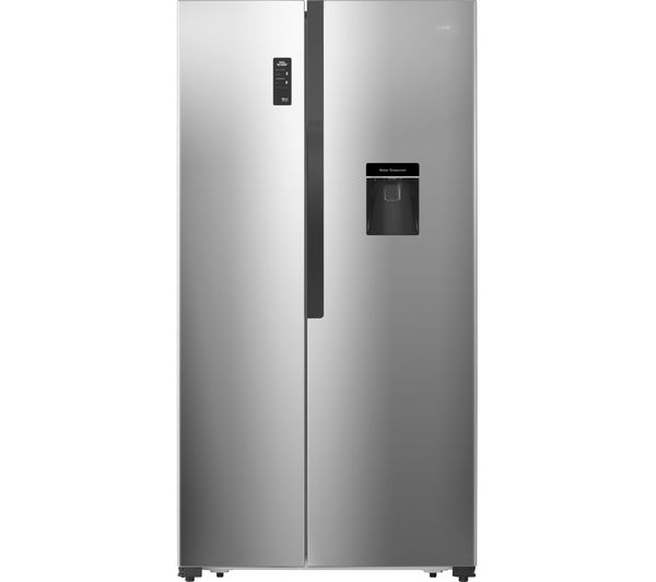 LOGIK American-Style Fridge Freezer Inox Silver LSBSDX18, Silver