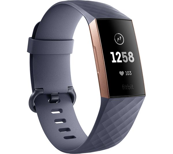 FITBIT Charge 3 - Blue Grey & Rose Gold, Universal, Blue