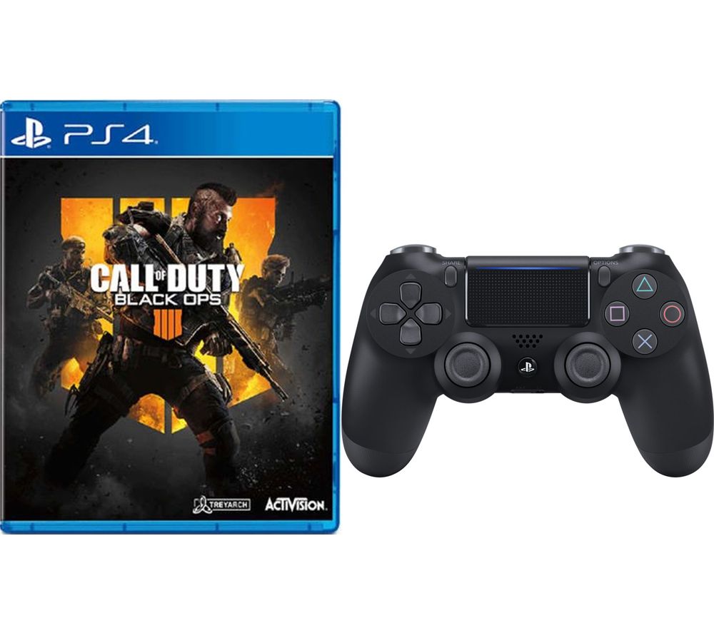 PS4 Call of Duty Black Ops 4 & DualShock 4 V2 Wireless Controller Bundle - Black, Black