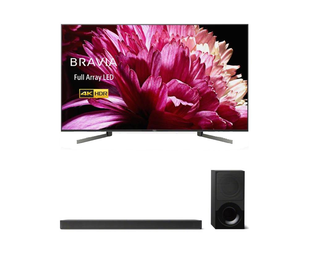 75" SONY BRAVIA KD75XG9505BU  Smart 4K Ultra HD HDR LED TV & HTXF9000 2.1 Wireless Cinematic Sound Bar Bundle