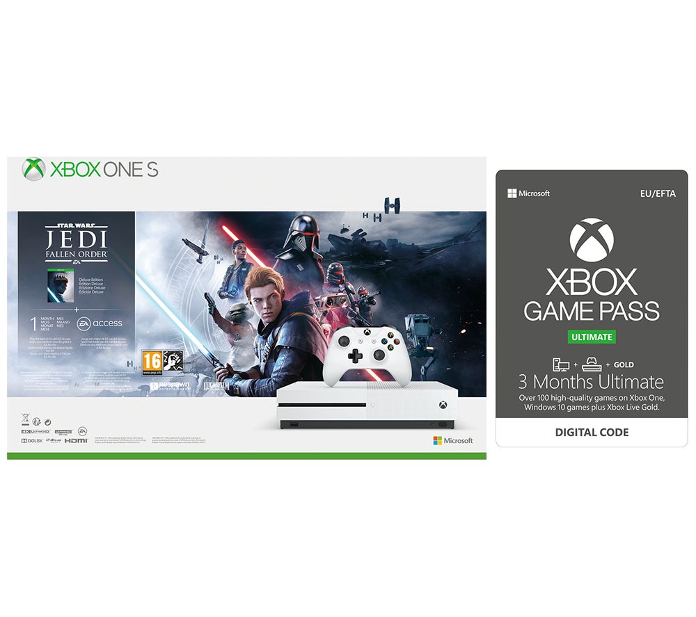 MICROSOFT Xbox One S with Star Wars Jedi: Fallen Order Deluxe Edition & 3 Months Xbox One Game Pass Ultimate Bundle - 1 TB, Gold