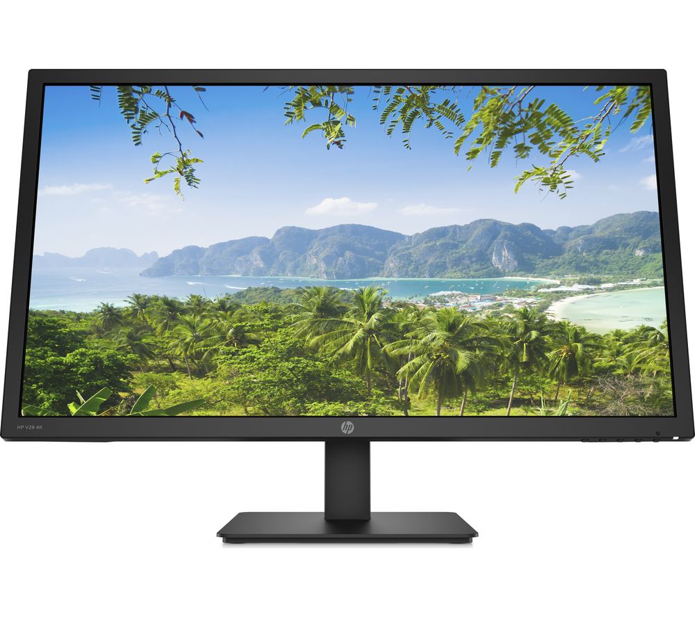 HP V28 4K Ultra HD 28" TN LCD Monitor - Black, Black