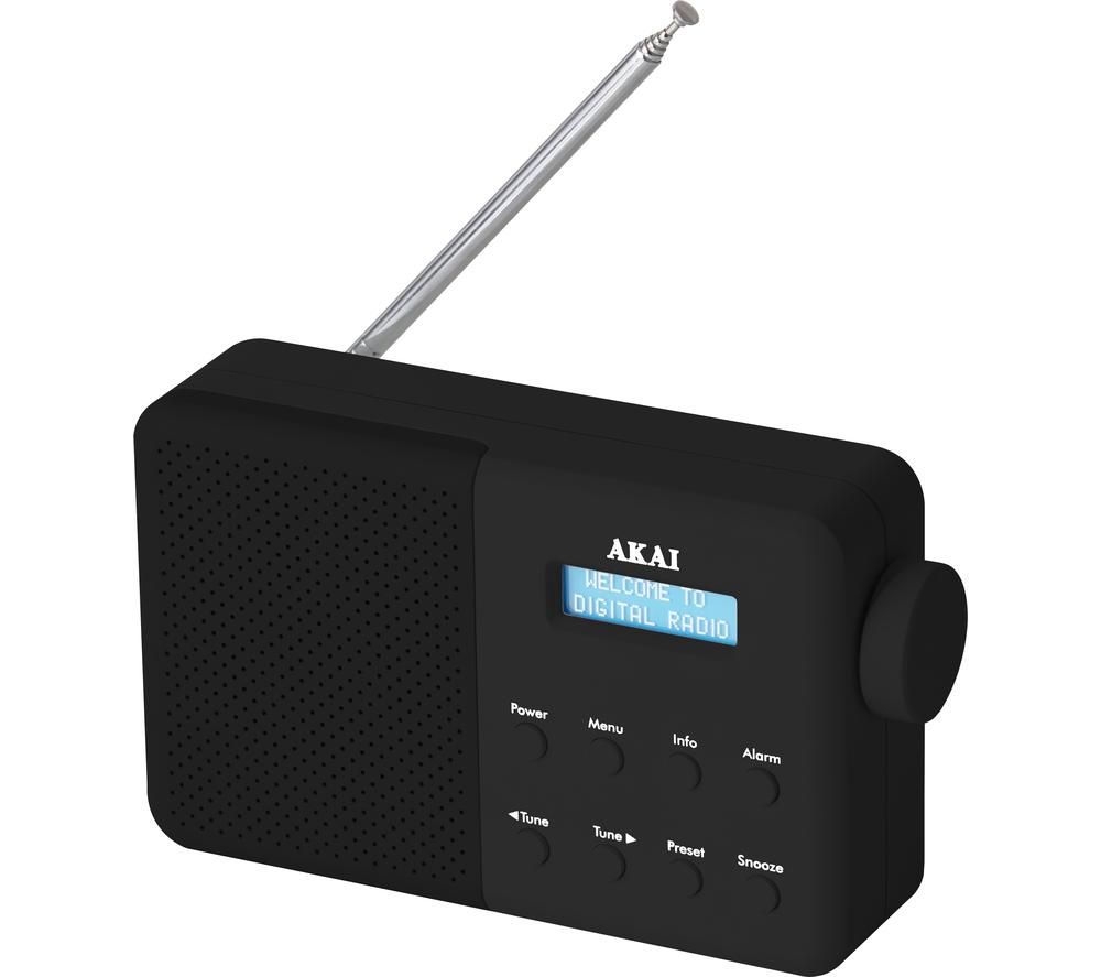 AKAI A61041B Portable DAB Radio - Black, Black