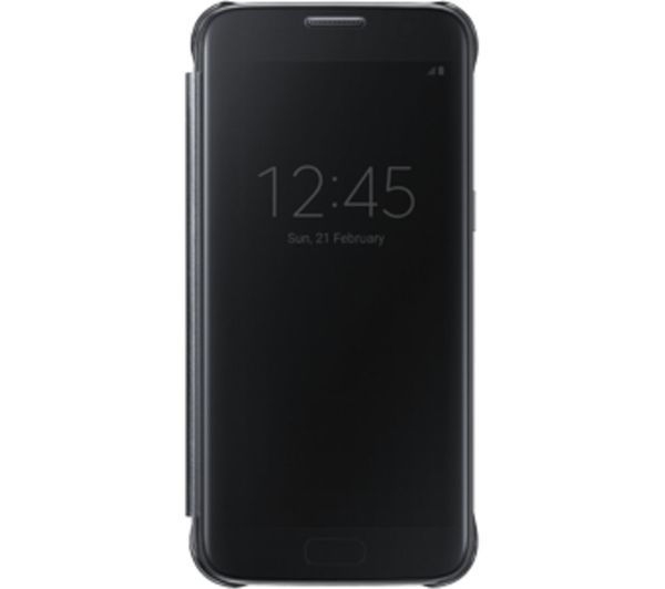 SAMSUNG Clear View Galaxy S7 Edge Cover - Black, Black
